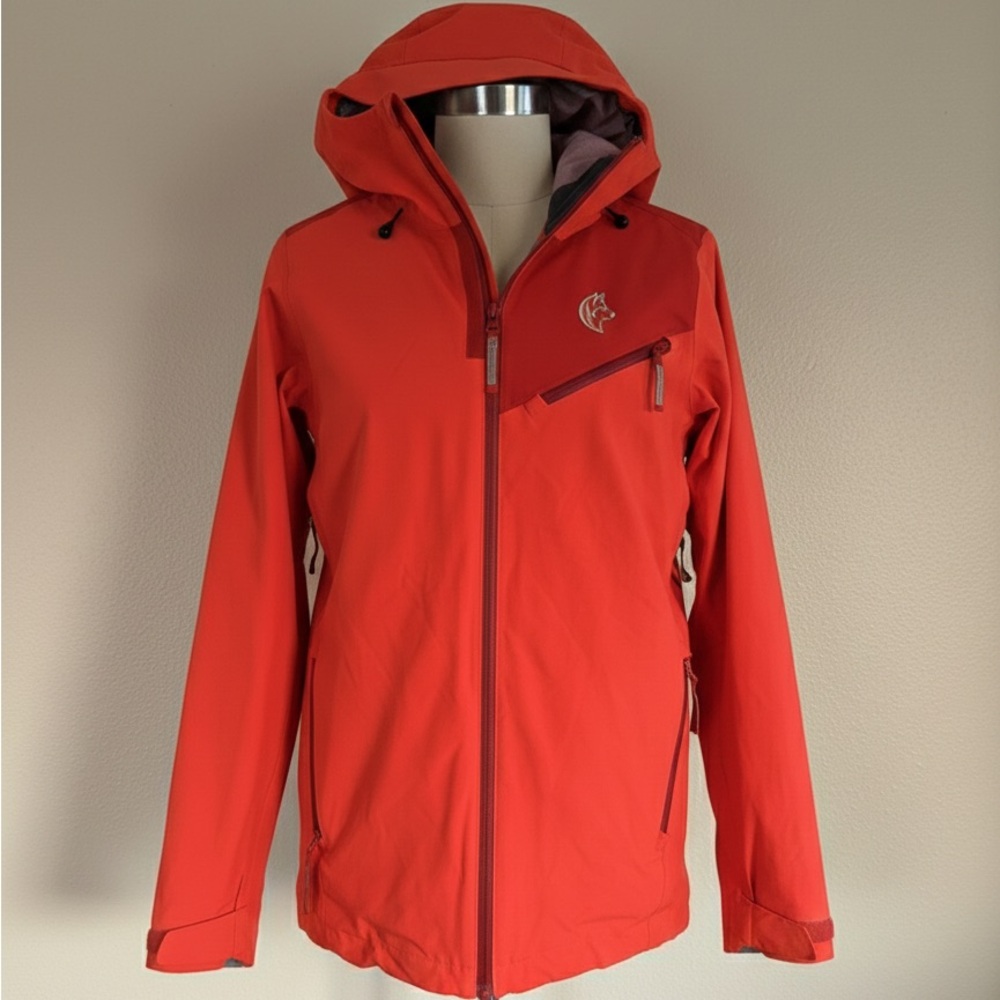AKOVA / SHRED DOG Adult Elevated Hardshell Ski Jacket Fire Orange Small NWOT
